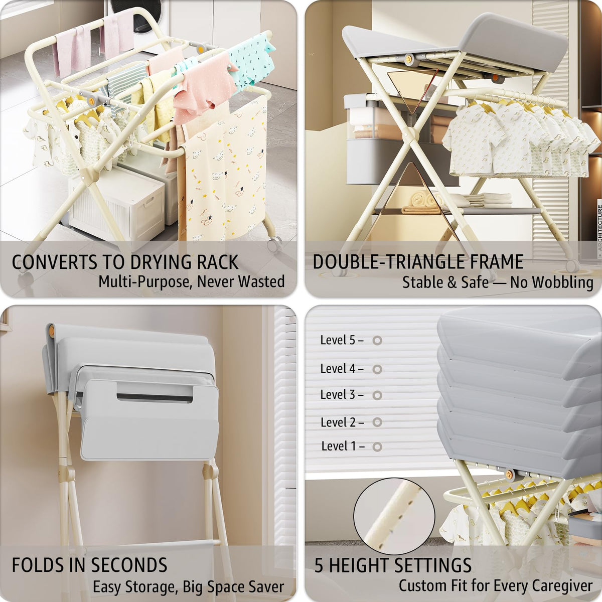 Portable Baby Changing Table with Wheels T484382