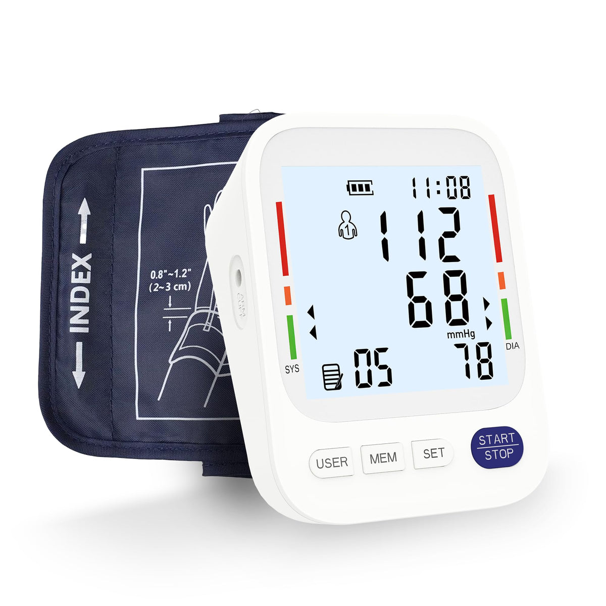 Upper Arm Blood Pressure Monitor with Large LCD Display and Wide Cuff U9067
