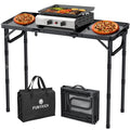 Folding Grill Table 3ft 3 Adjustable Heights Black K968