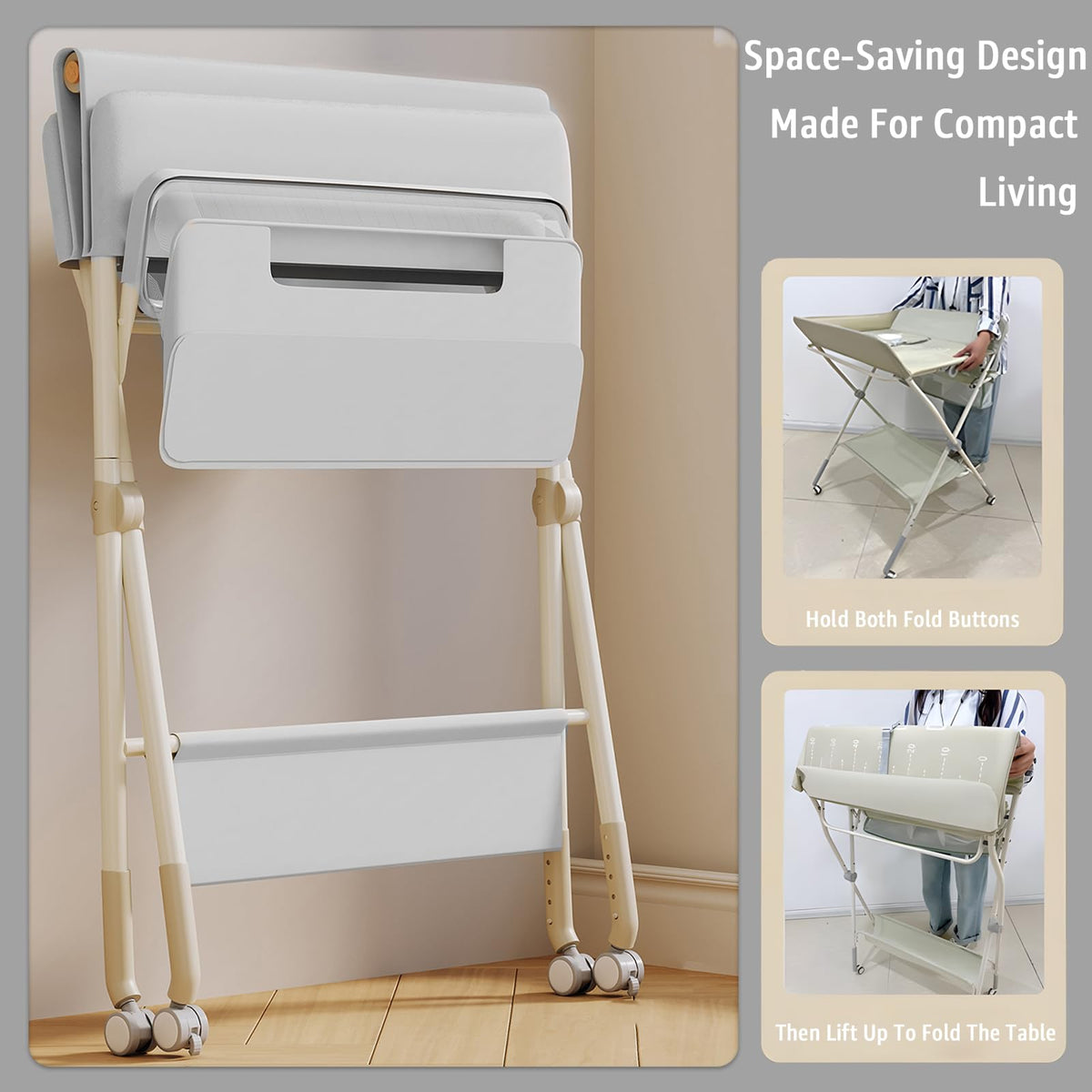 Portable Baby Changing Table with Wheels T484382