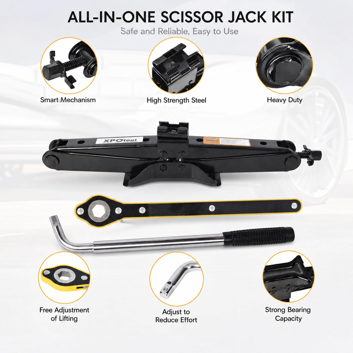 3 Ton Scissor Car Jack Kit with Wrench G9414