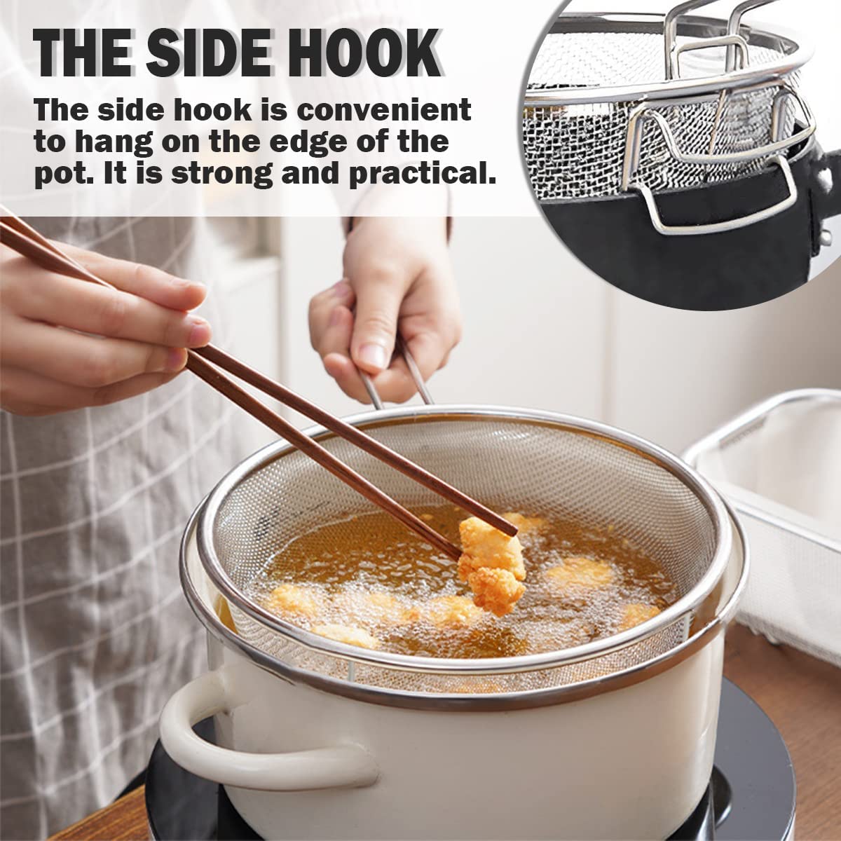 Stainless Steel Deep Fry Basket with Detachable Handle N6944