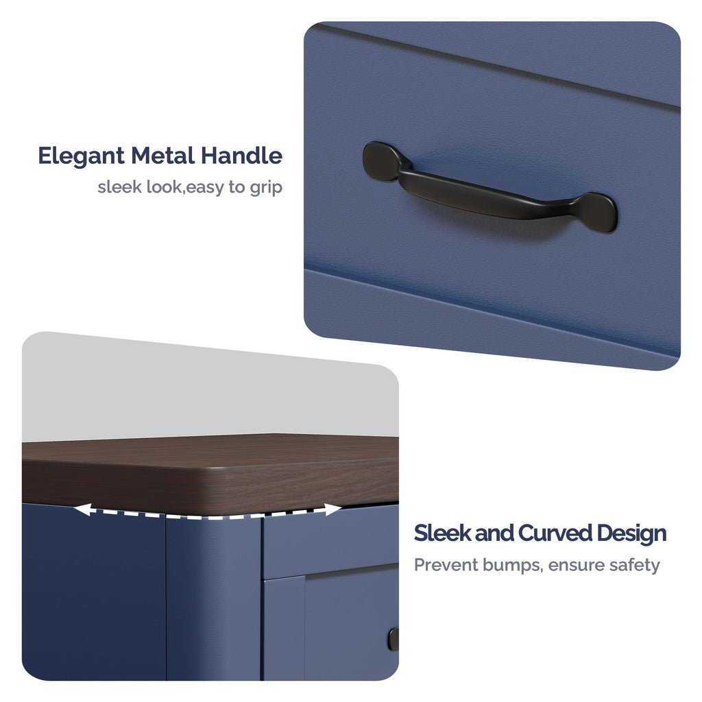 Blue Set of 2 2 Drawer Nightstand T303792