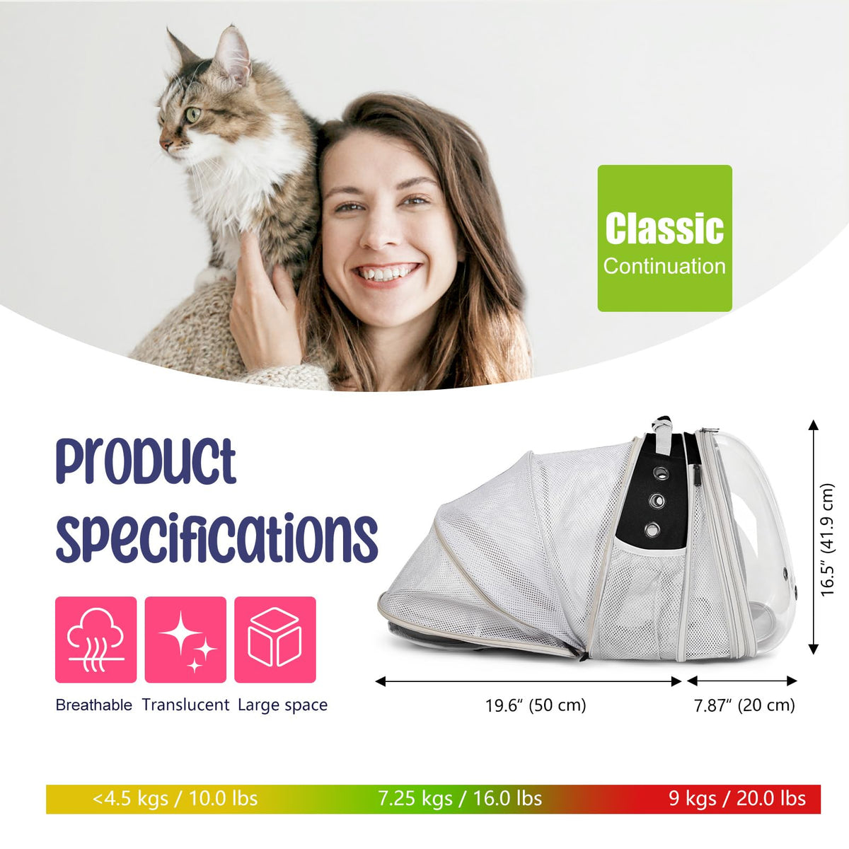 Large Cat Backpack Carrier D28090