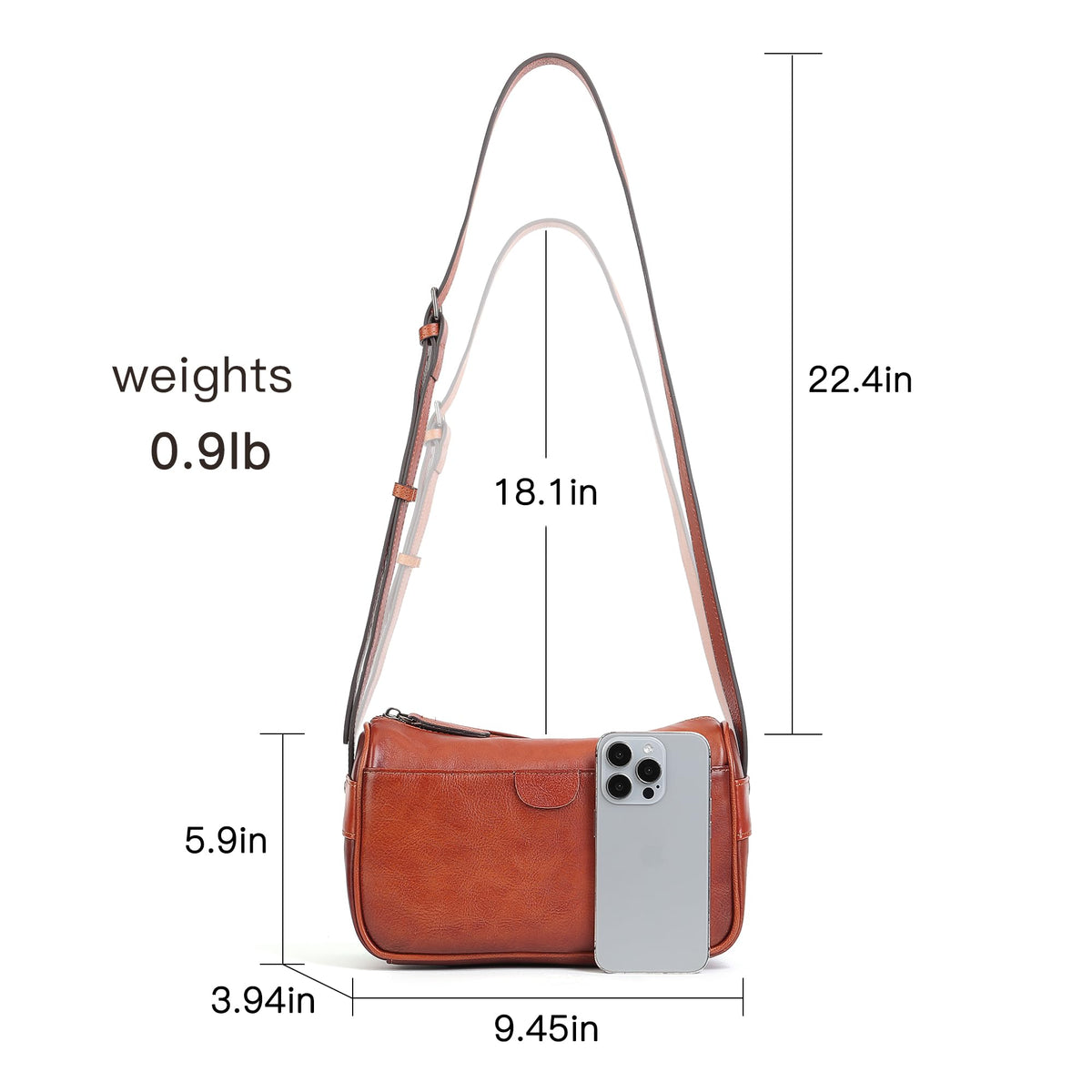 Genuine Leather Crossbody Bag O18645