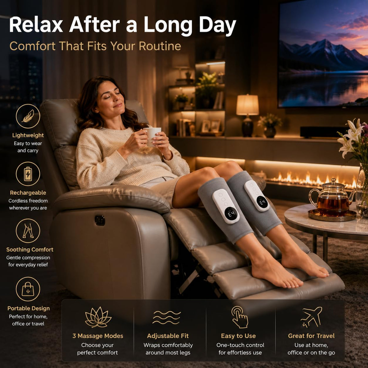 Cordless Air Massage Kneading Leg Massager Y7057