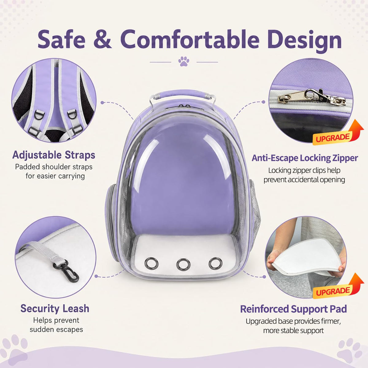 Expandable Cat Carrier Backpack with Bubble Window T1540