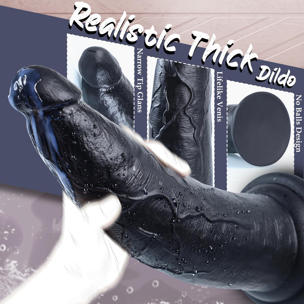12 Inch Black Thick Anal Dildo B776