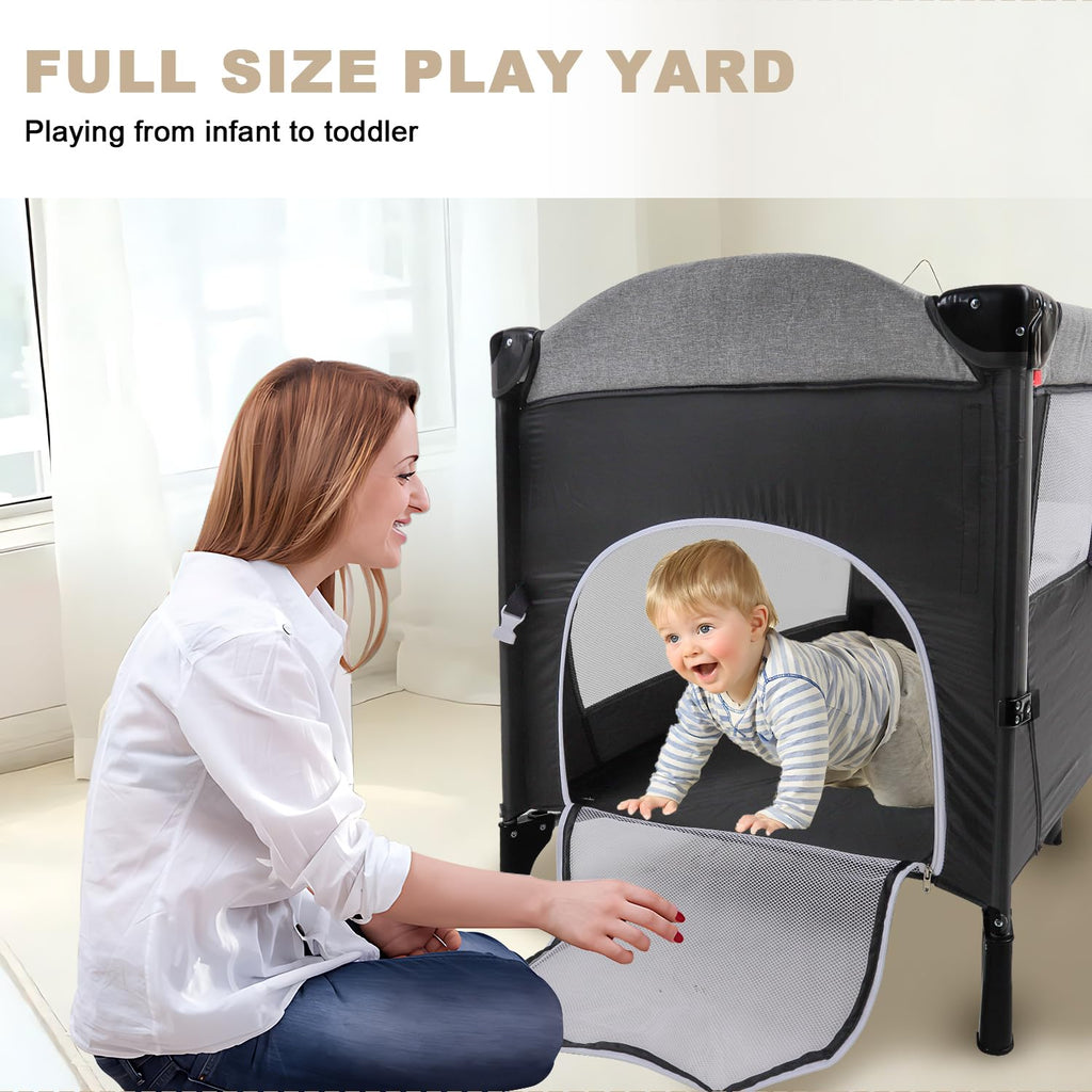 Baby Bedside Crib, Pack and Play, Portable Playard Y975706