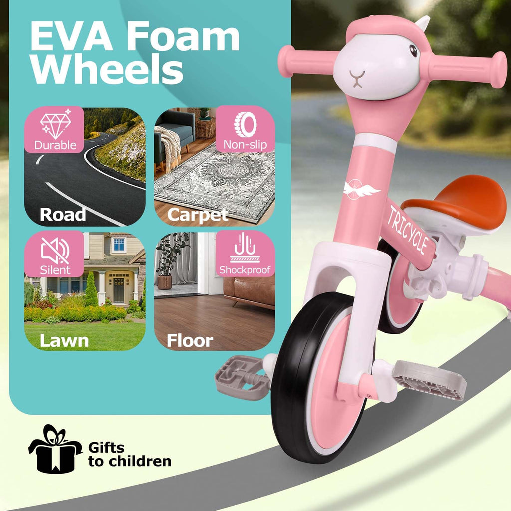 4-in-1 Kids Tricycle with Light & Music I5671