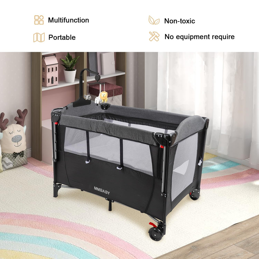 Baby Bedside Crib, Pack and Play, Portable Playard Y975706