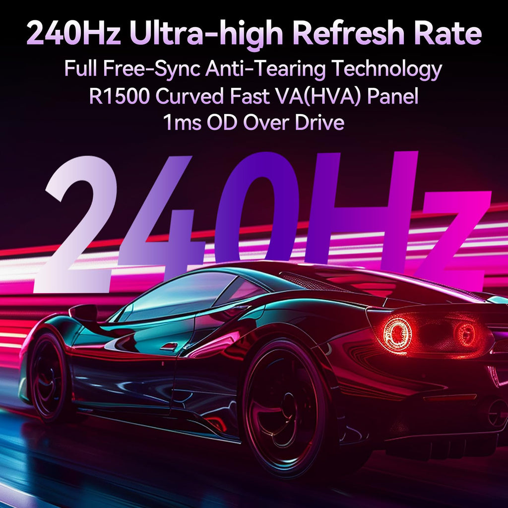 27" Curved QHD 240Hz Fast-VA 1ms Gaming Monitor P45660