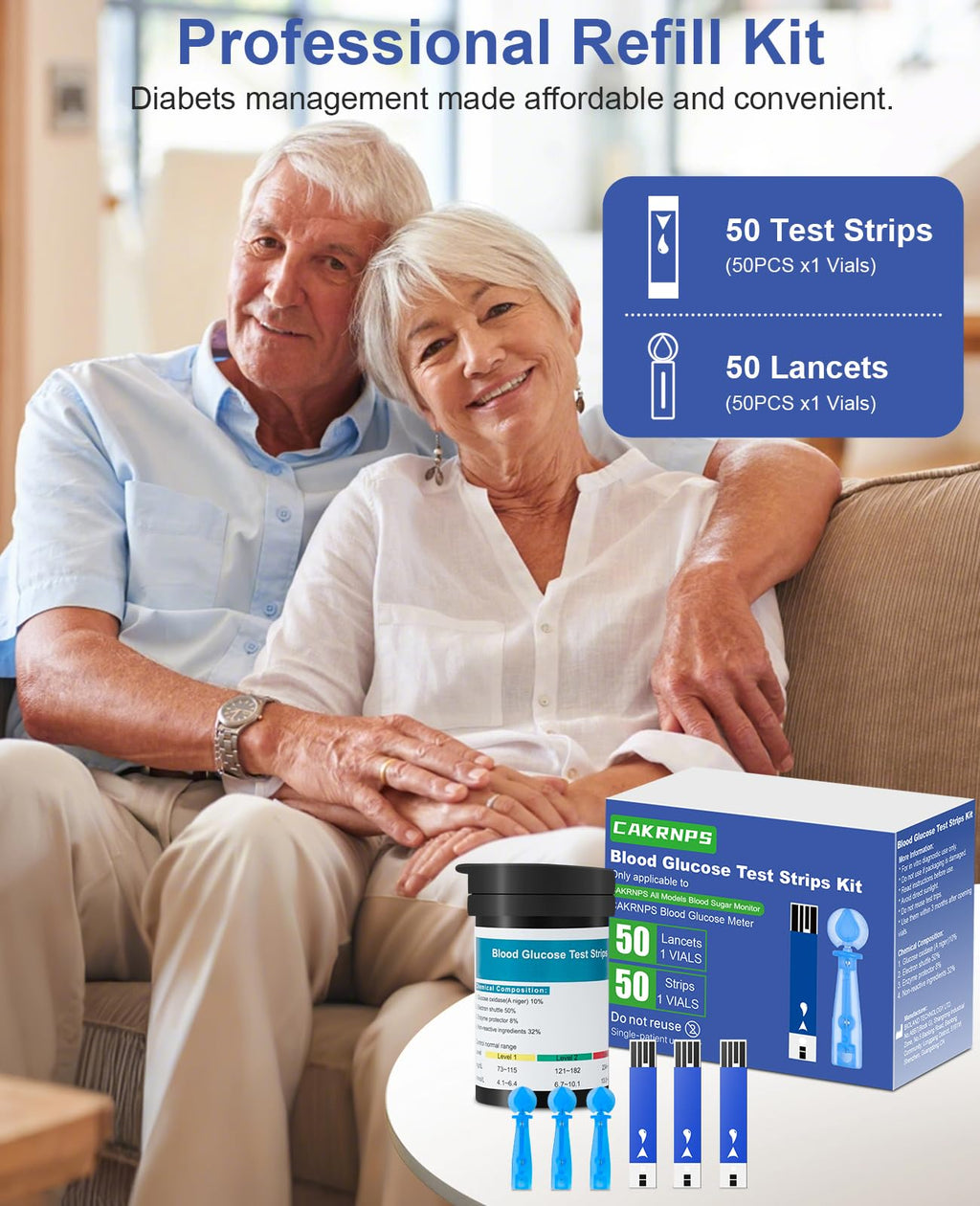 Blood Glucose Test Strips, 50 Count A345