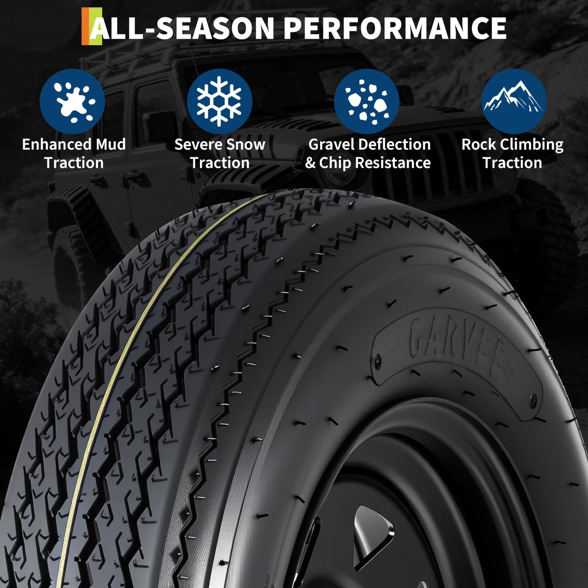 2-Pack Trailer Tire On Rim 5.30-12 4 Lug 12 in Wheels Load Range C Black A234497