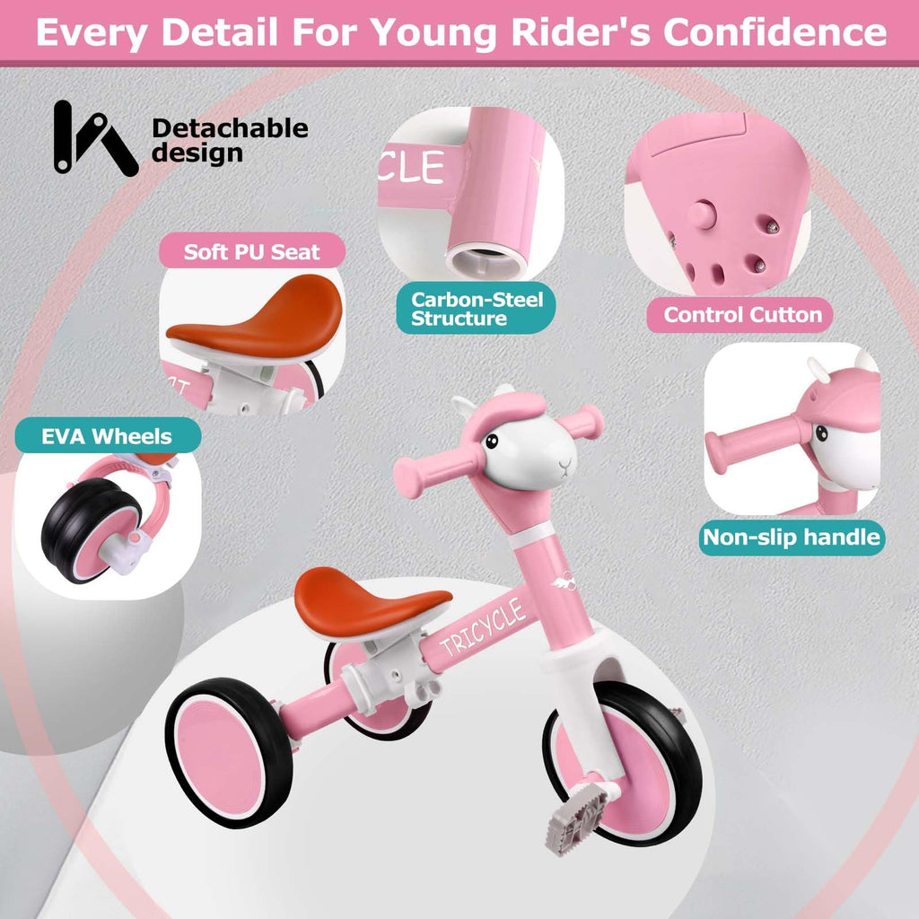 4-in-1 Kids Tricycle with Light & Music I5671