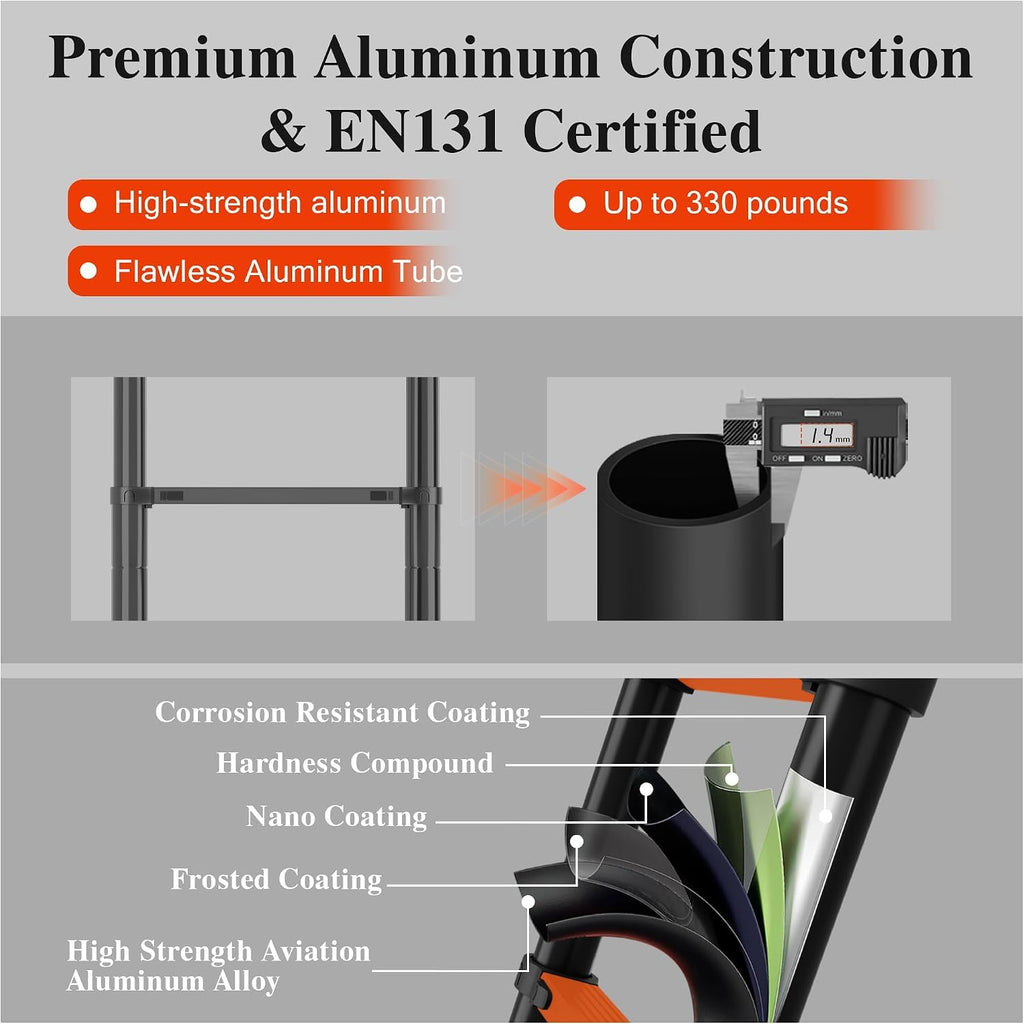 16.5 FT 330 Lbs Aluminum Telescoping Ladder G40427