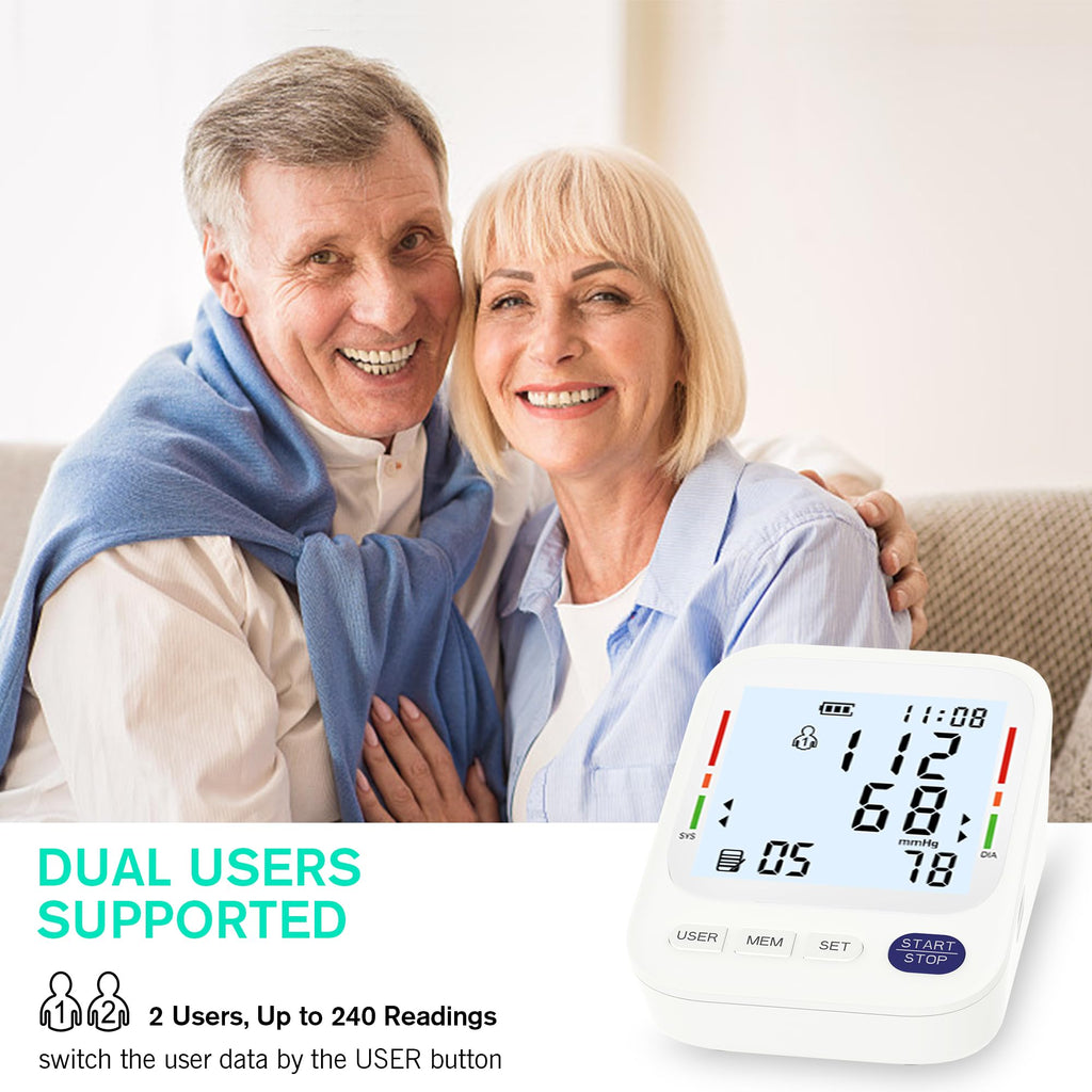 Upper Arm Blood Pressure Monitor with Large LCD Display and Wide Cuff U9067
