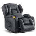 Manual Swivel Rocker Recliner Chair Velvet Grey U143