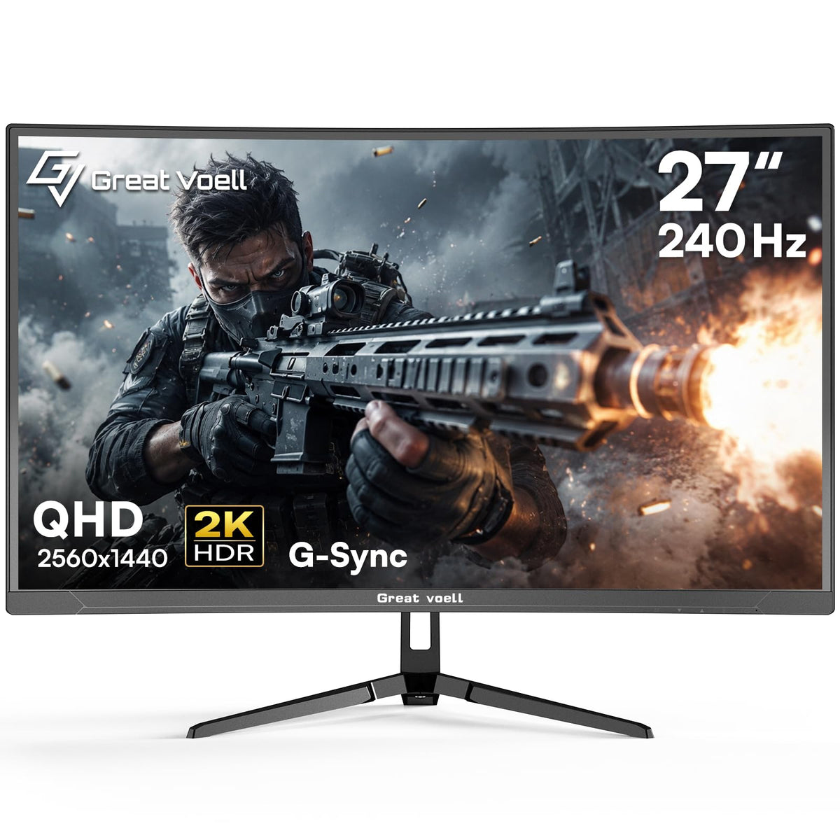 27 Inch 240Hz Curved Gaming Monitor 2K QHD J873195