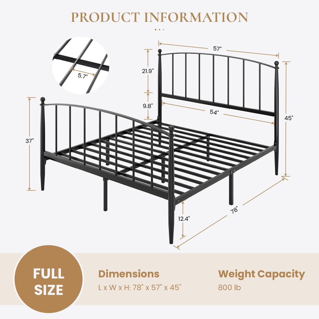 Full Size Black Metal Platform Bed Frame B99743