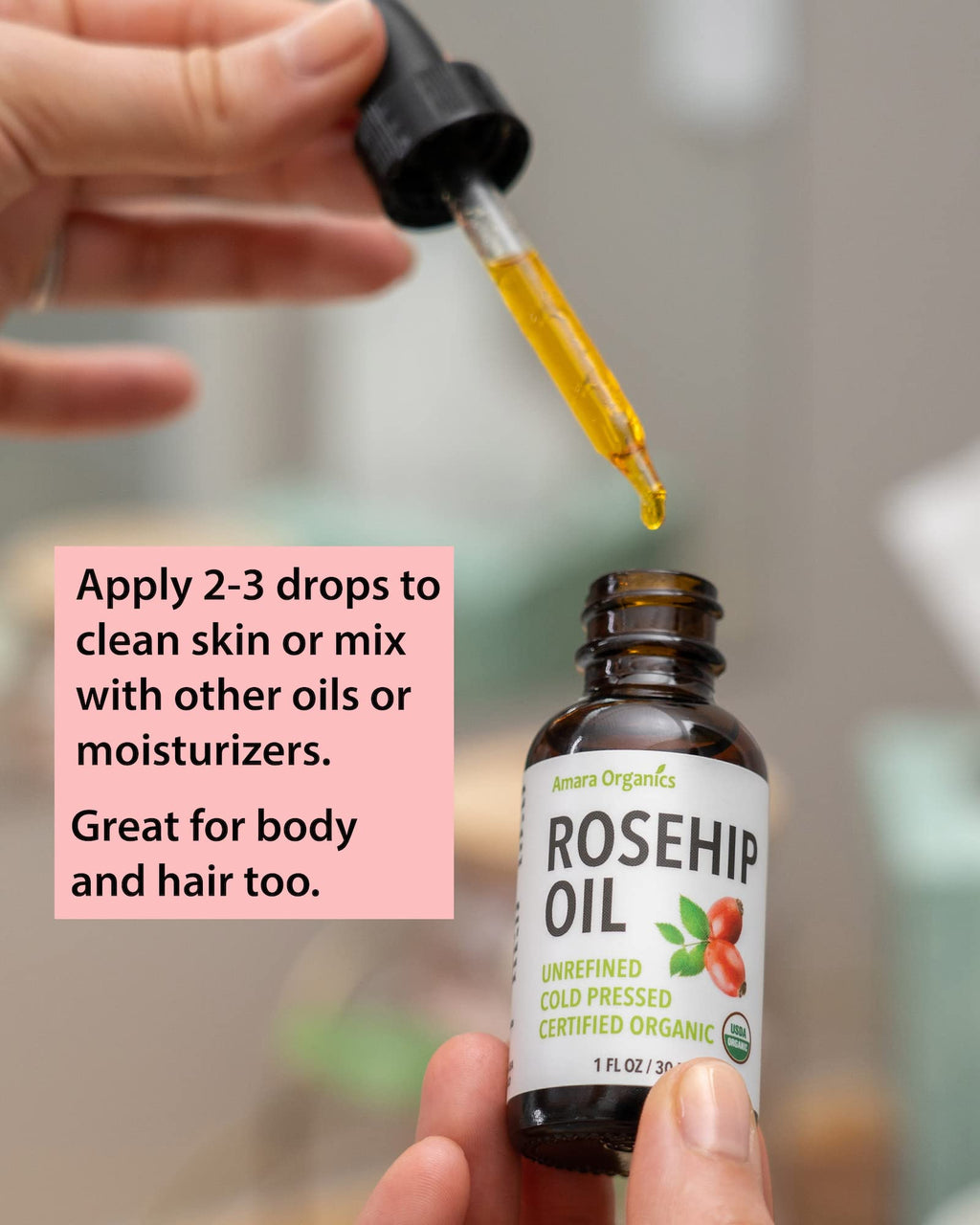 Cold Pressed Rosehip Seed Oil 1 Oz T2450