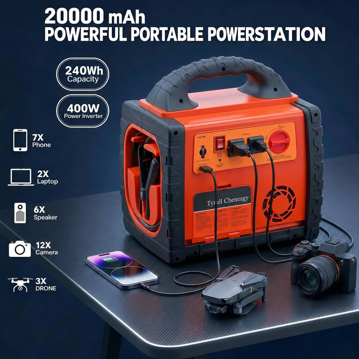 2200 Amp Car Jump Starter with Air Compressor E537