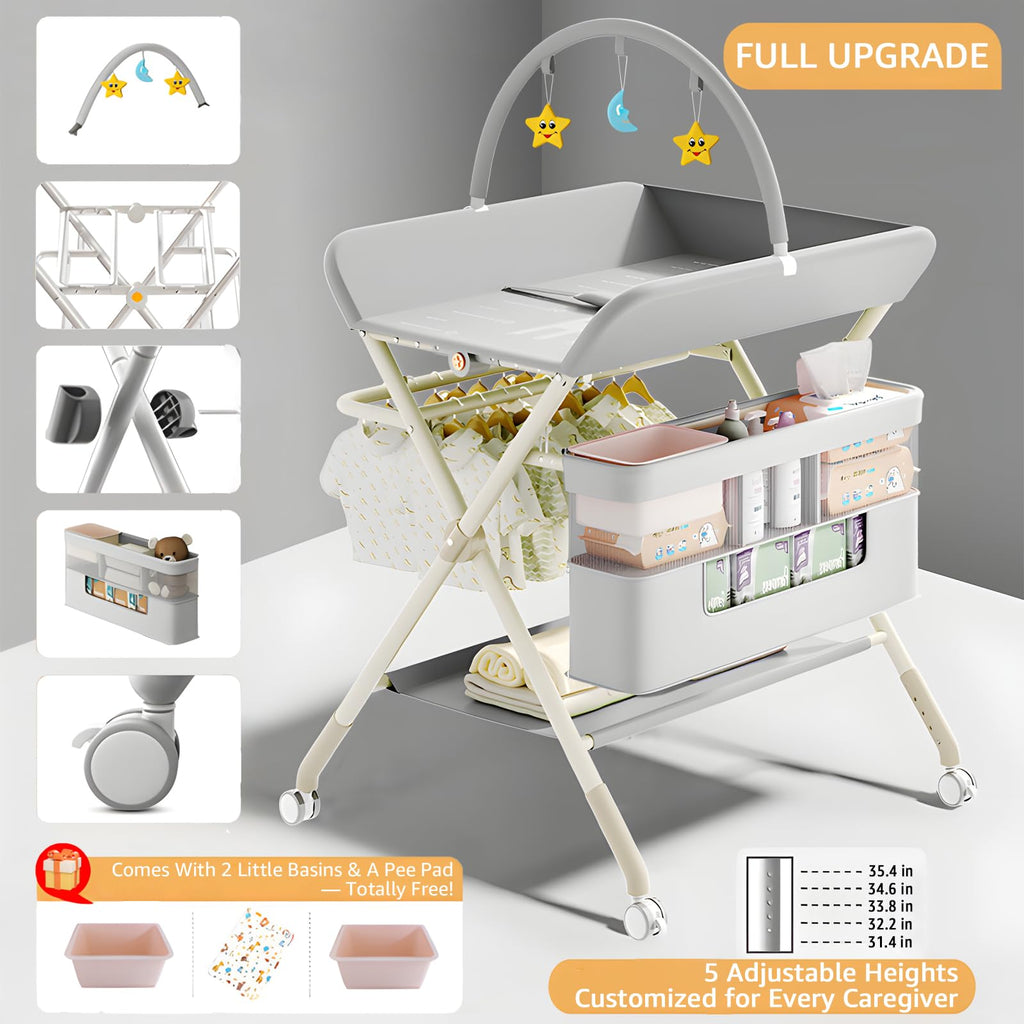Portable Baby Changing Table with Wheels T484382