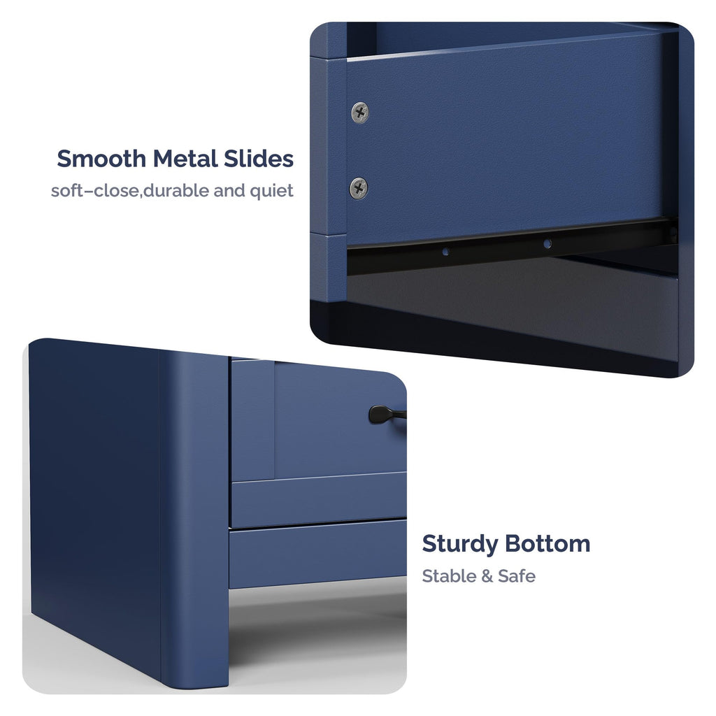 Blue Set of 2 2 Drawer Nightstand T303792