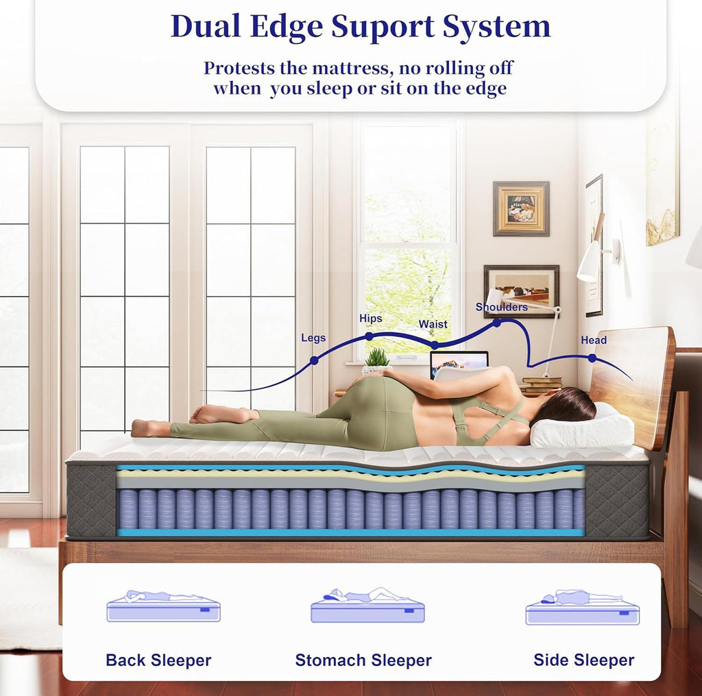 10 Inch Full Size Medium Firm Hybrid Mattress Y923