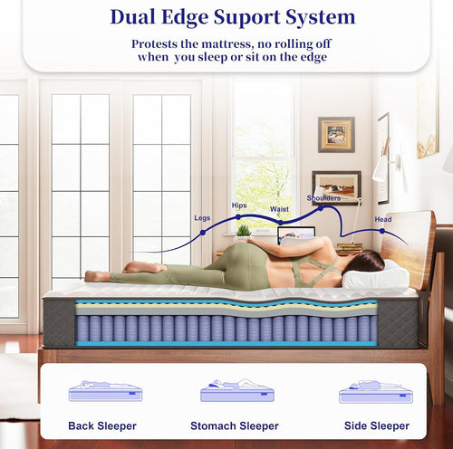 10 Inch Full Size Medium Firm Hybrid Mattress Y923