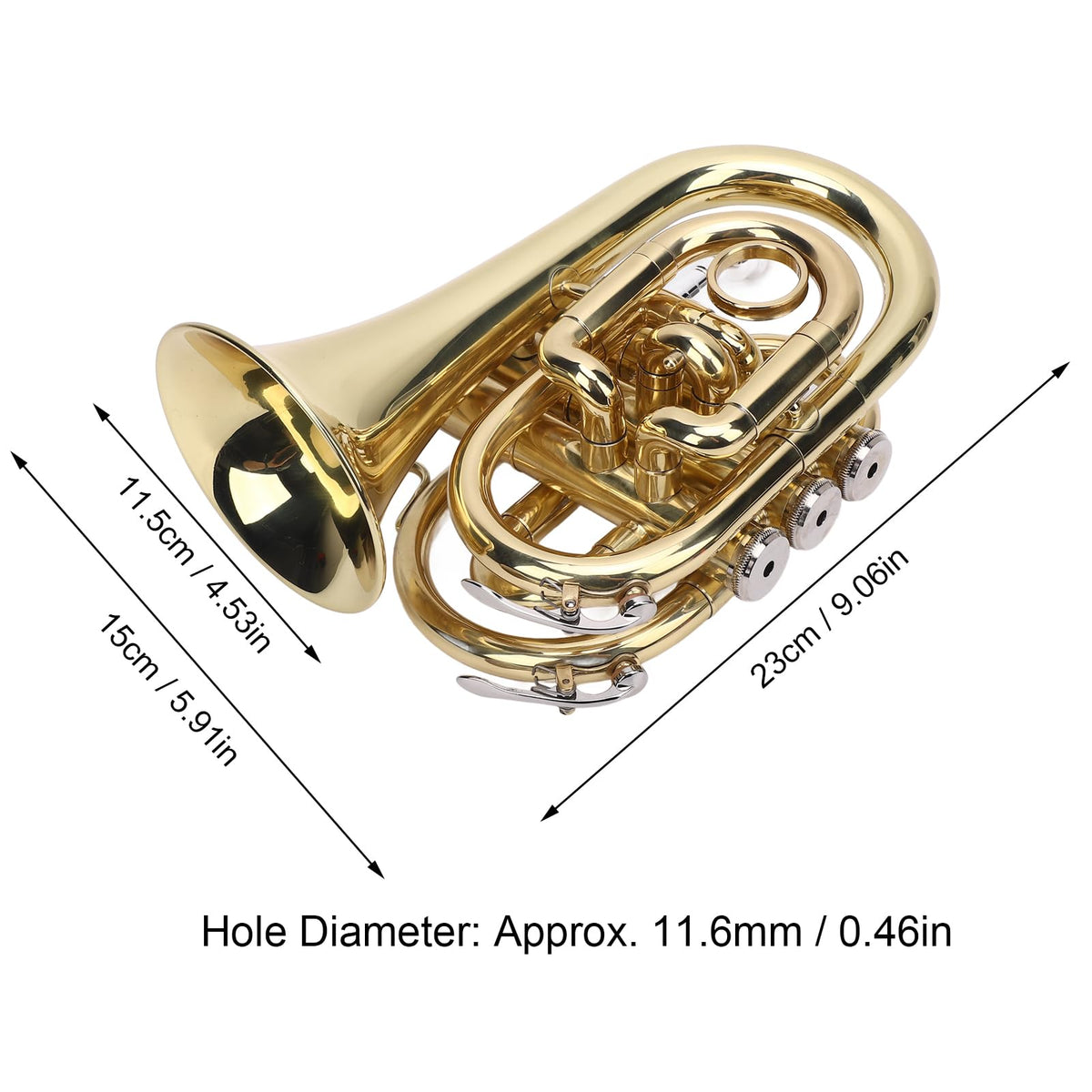 Bb Pocket Trumpet, Ni Plated Brass with 7C Mouthpiece I262193