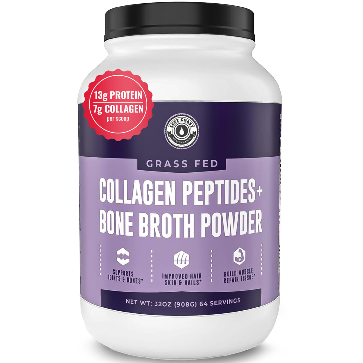 Collagen Bone Broth Powder, Unflavored, 2lb E374278