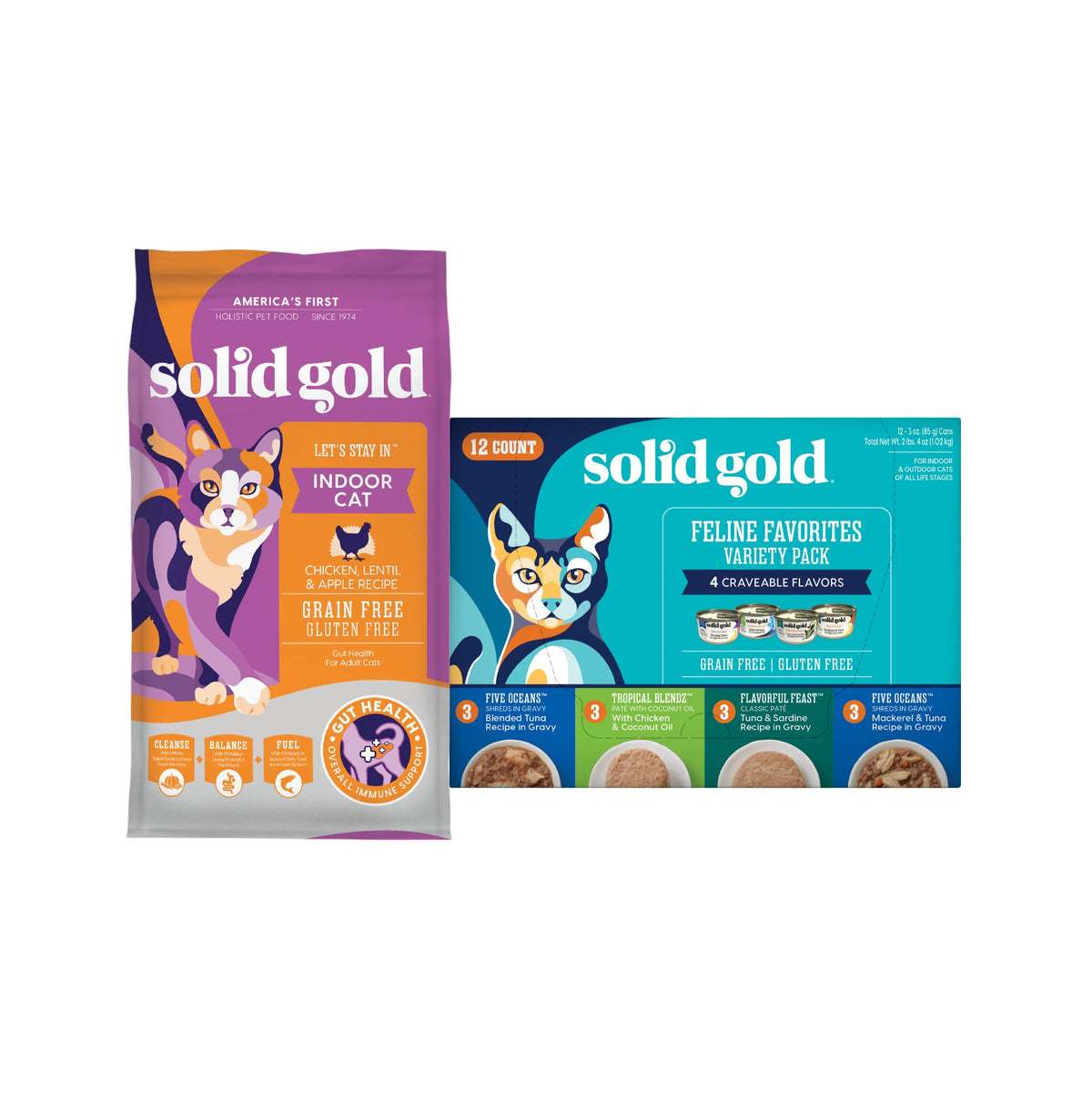 Solid Gold Dry Cat Food Chicken 6lb Wet Cat Food Variety Pack 12 Pack O668