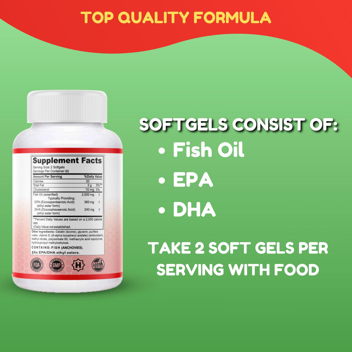 Omega 3 Fish Oil 2000mg 120 Softgels Y25092