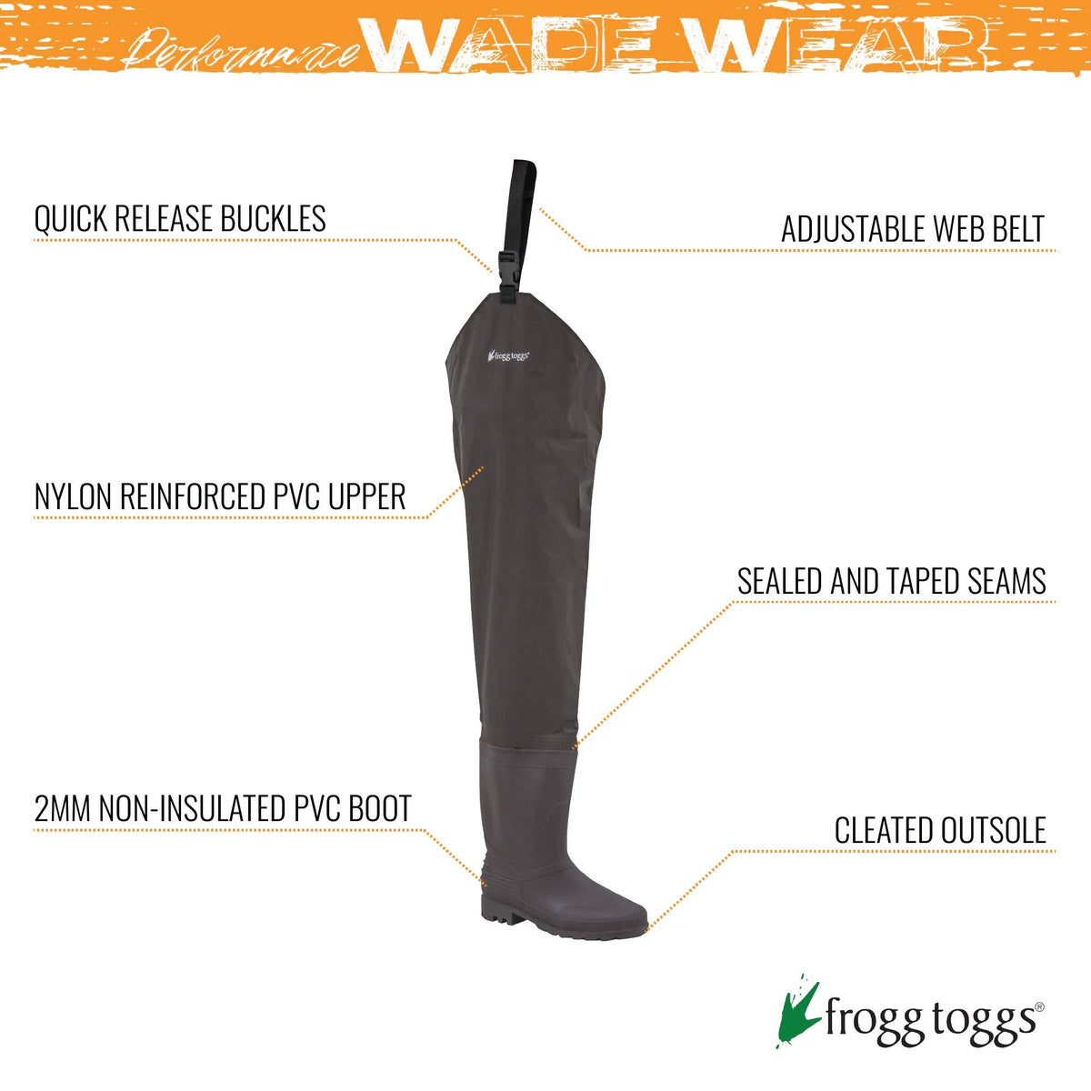 Waterproof PVC Fishing Bootfoot Hip Wader W17632