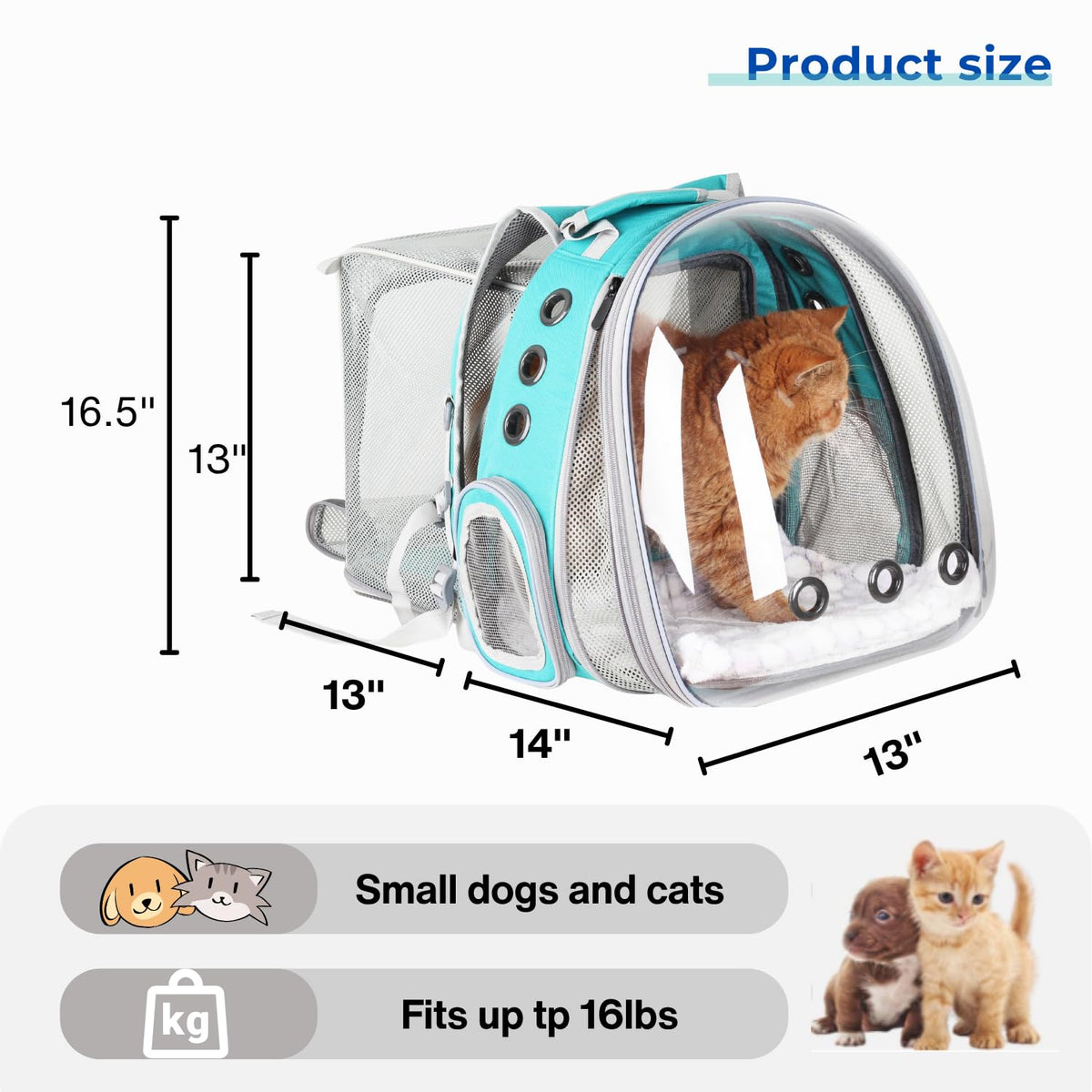 Expandable Cat Backpack with Mini Fan E731