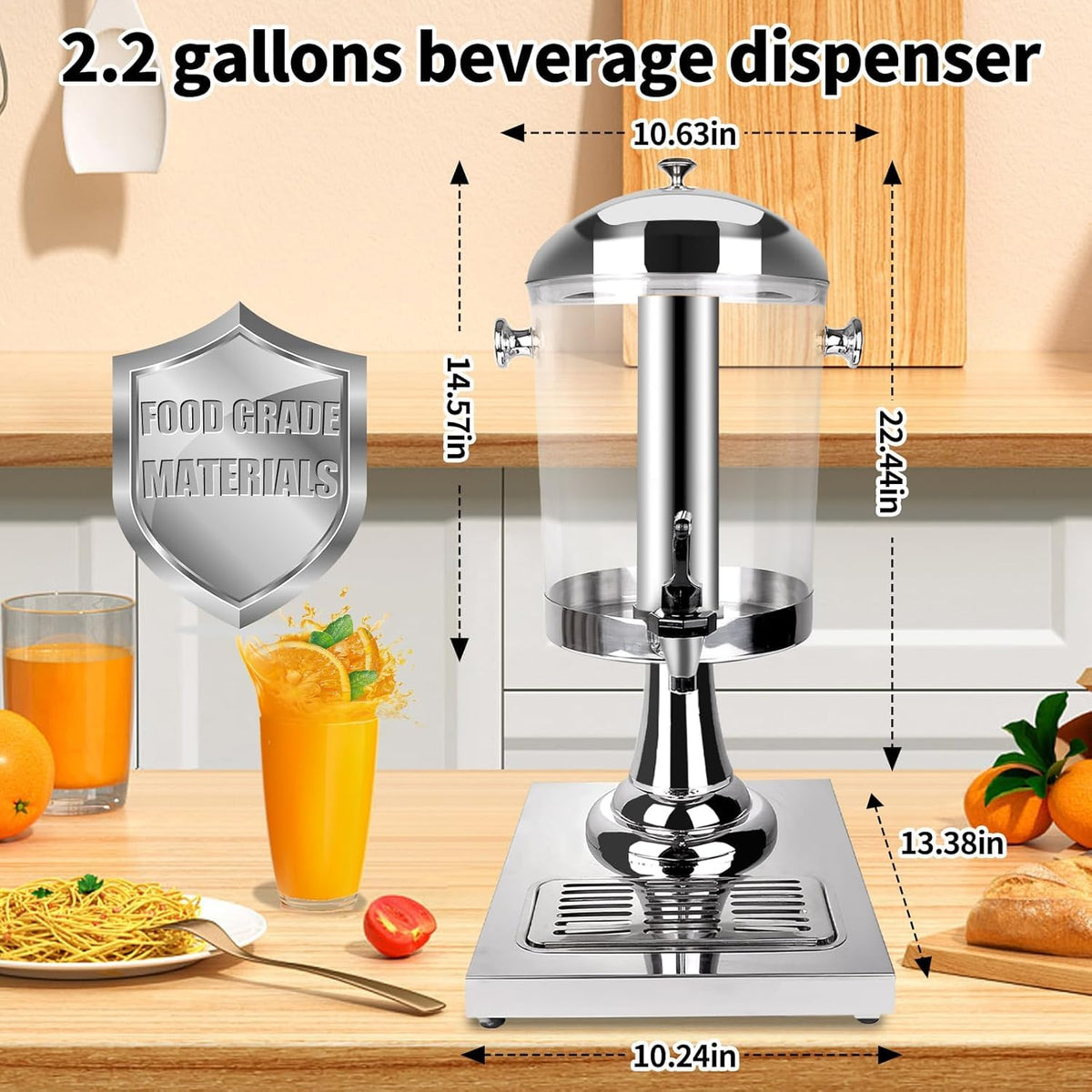 Stainless Steel Beverage Dispenser with Stand W6680