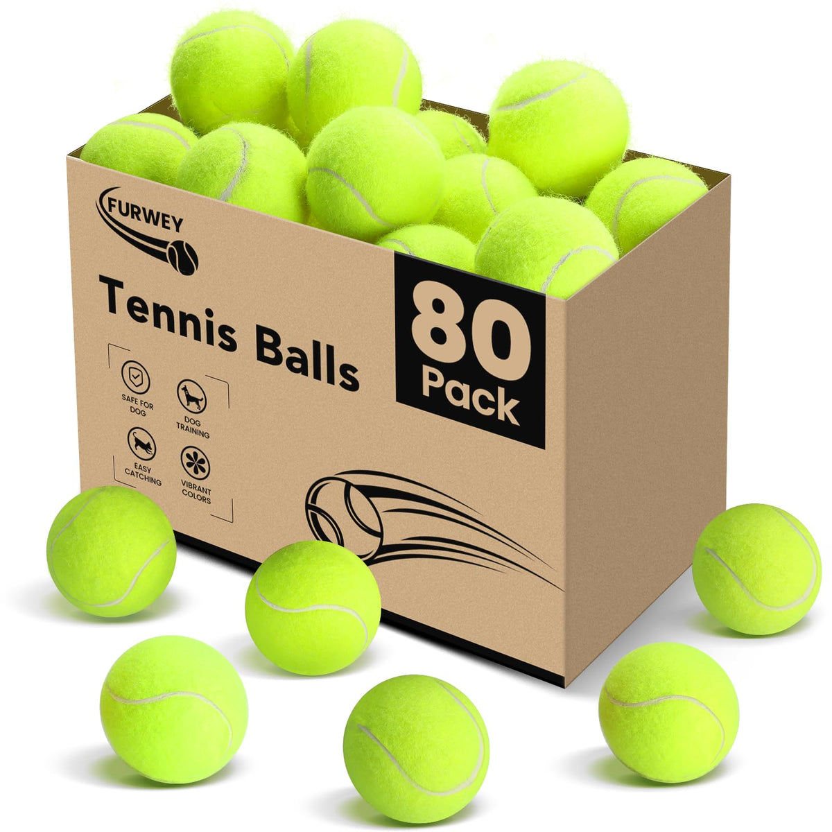 Tennis Ball 6/12/24/36/40/80 Pack Training Balls N68634