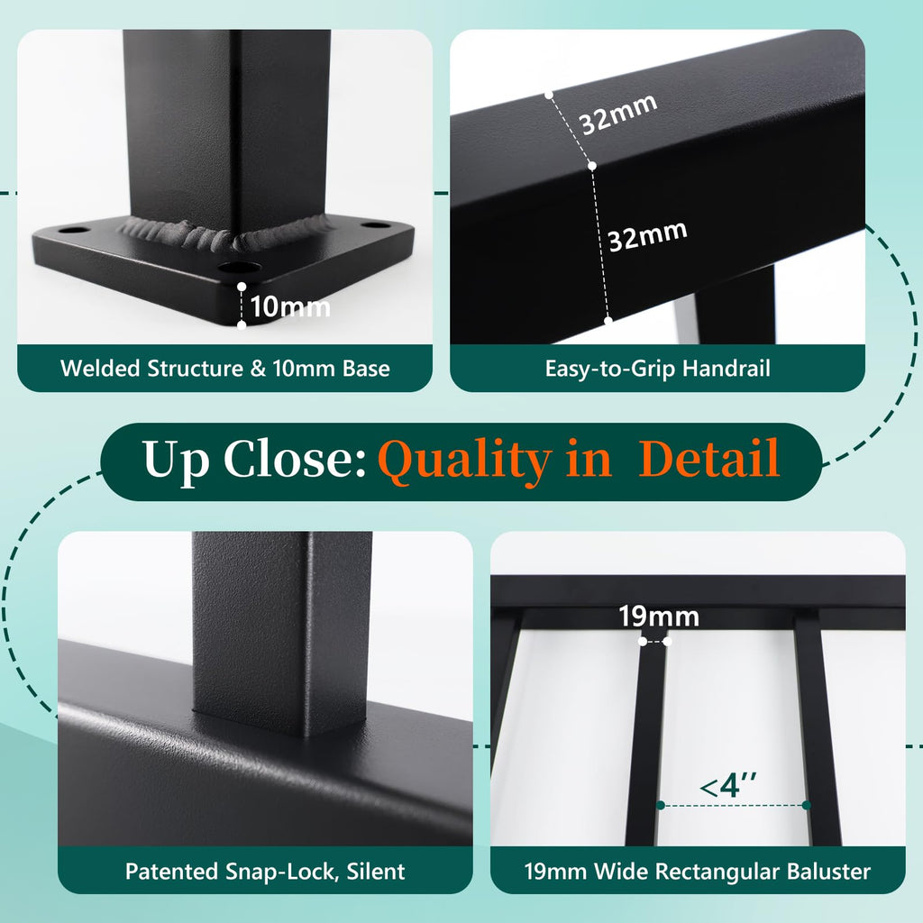 Aluminum Angle-Adjustable Stair Railing Kit U480799