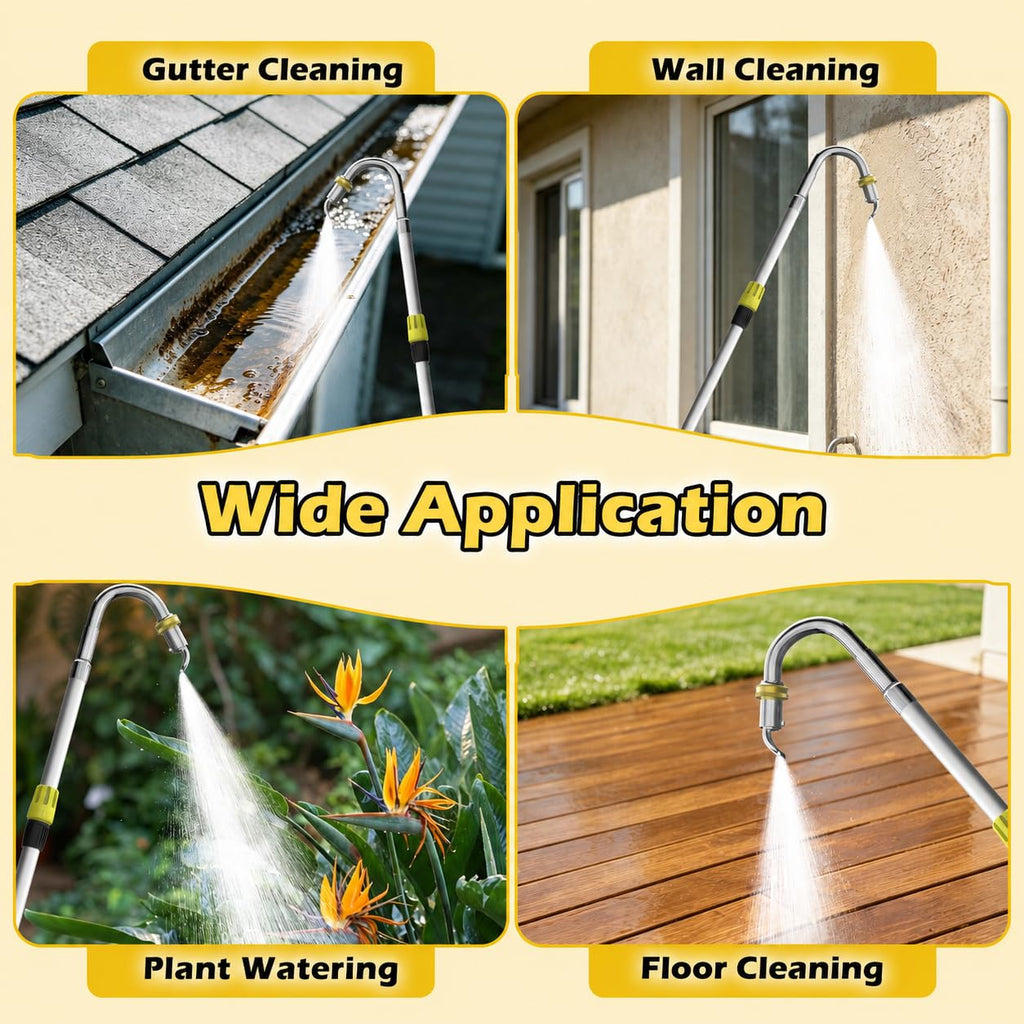 24FT Telescopic Gutter Cleaning Tool with 360° Rotatable Metal Head H405100
