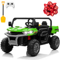 24V 4WD Ride on Truck Car with Dump Bed, 2 Seaters, Remote Control, Green N2511