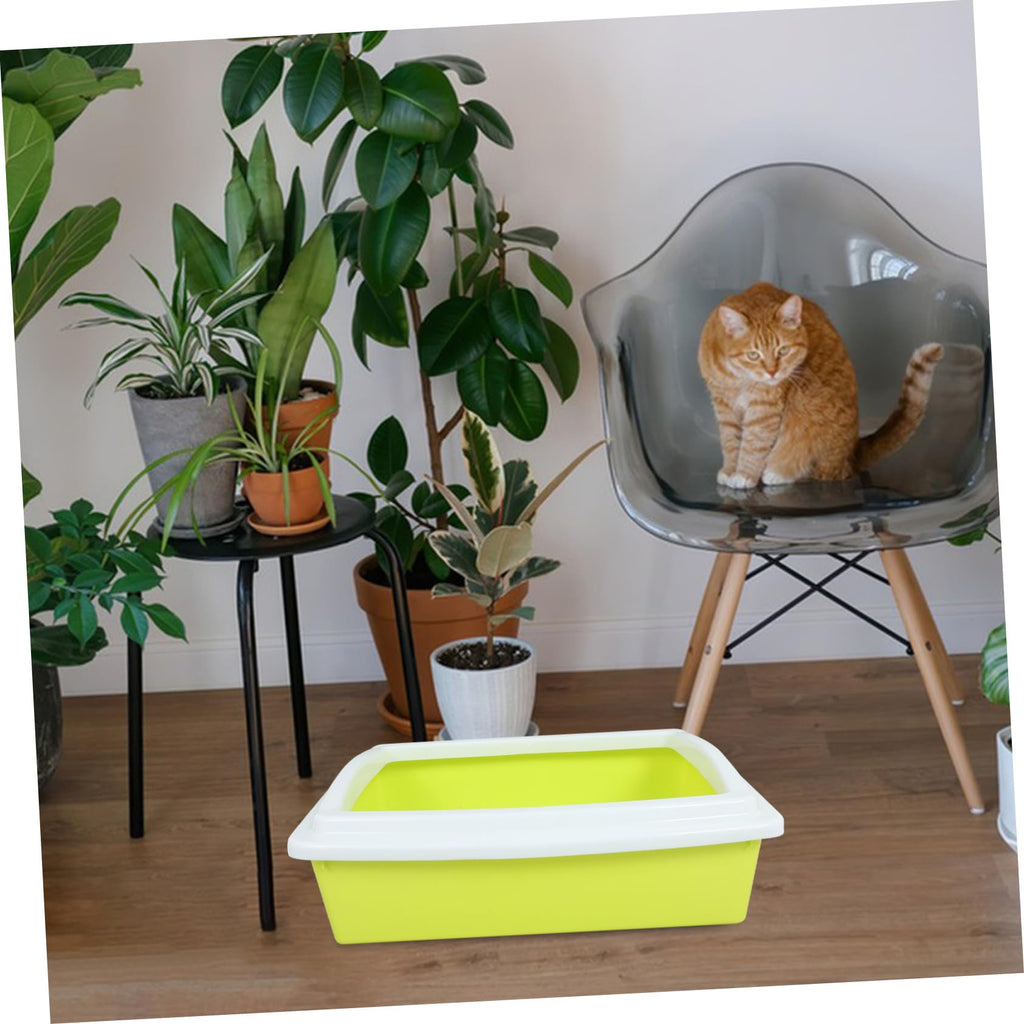 Open Top Cat Litter Box with Frame Semi-Enclosed L600474