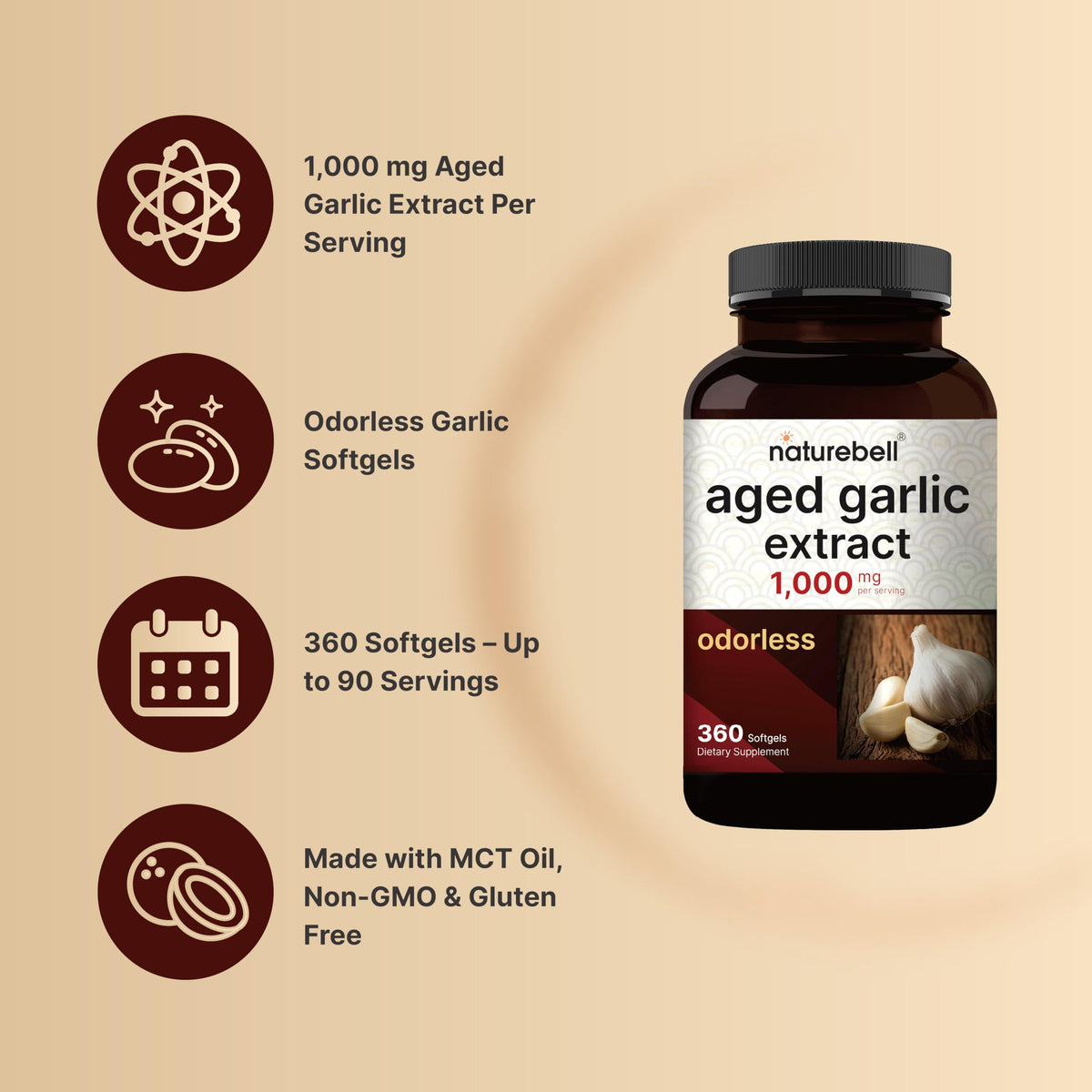 Aged Garlic Extract 1,000mg 360 Odorless Softgels N33019