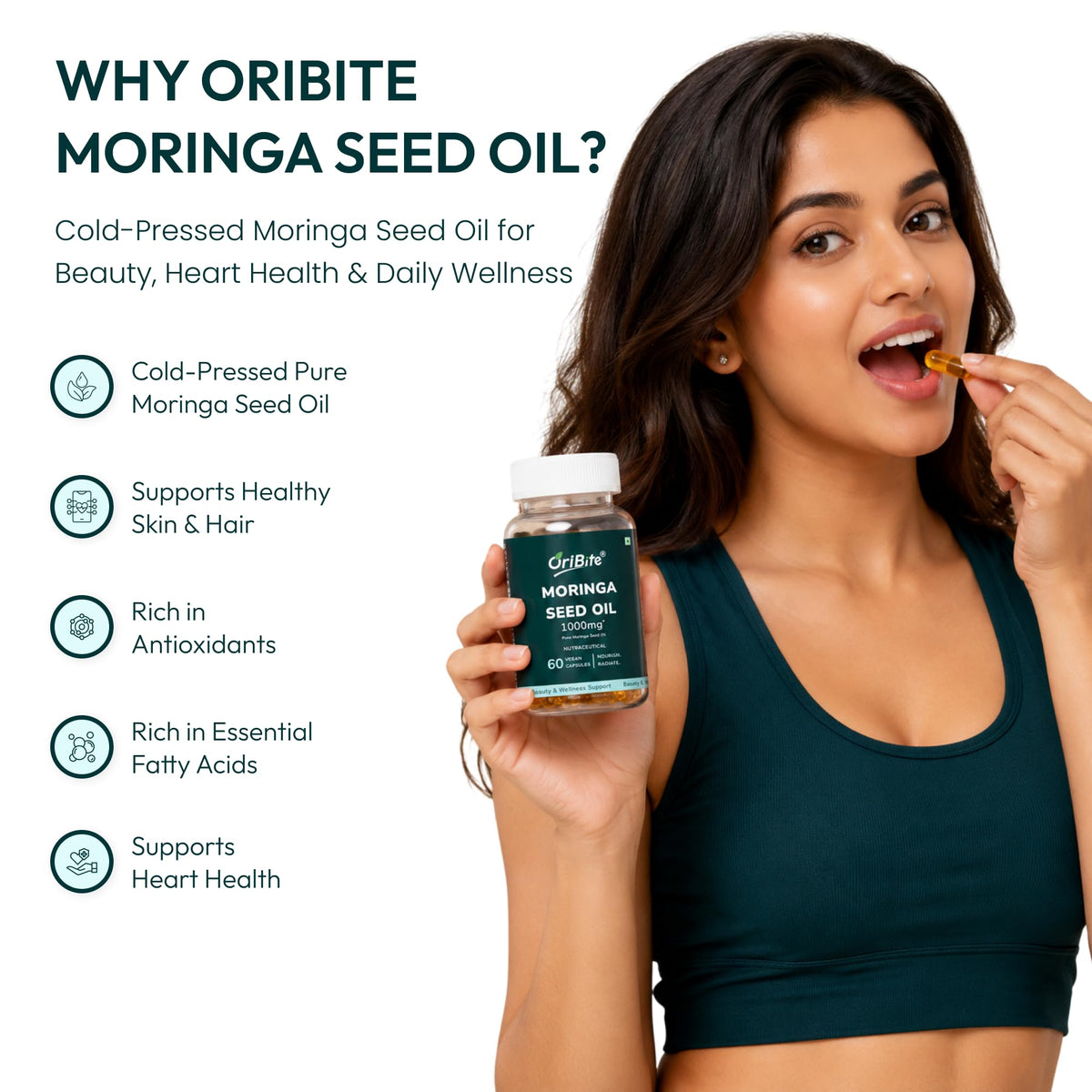 Moringa Seed Oil 1000mg 60 Capsules E741