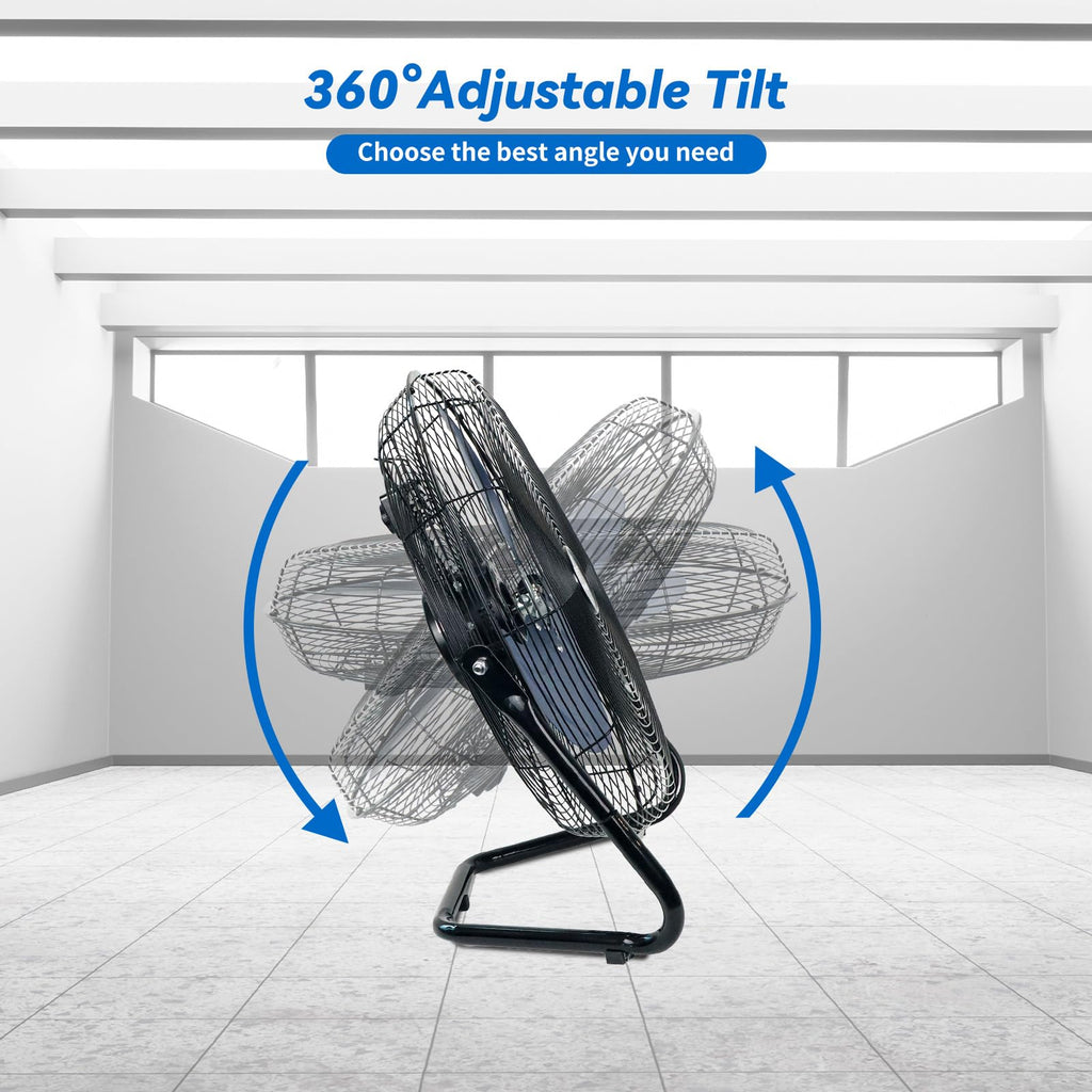 20 Inch High Velocity Floor Fan and 5000W Electric Garage Heater P5450