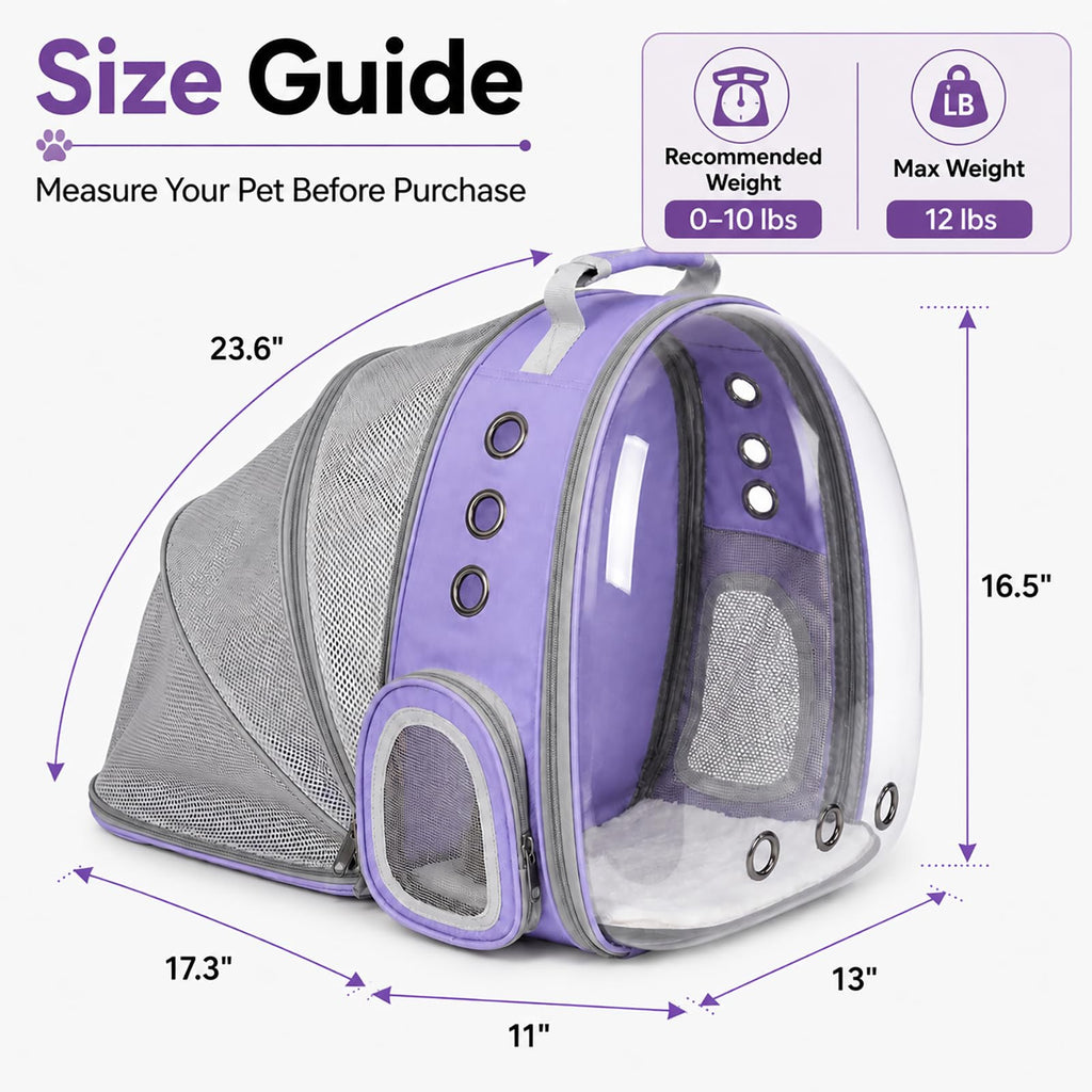 Expandable Cat Carrier Backpack with Bubble Window T1540