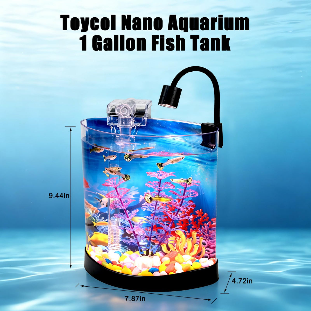 1 Gallon Half Moon Fish Tank R40641
