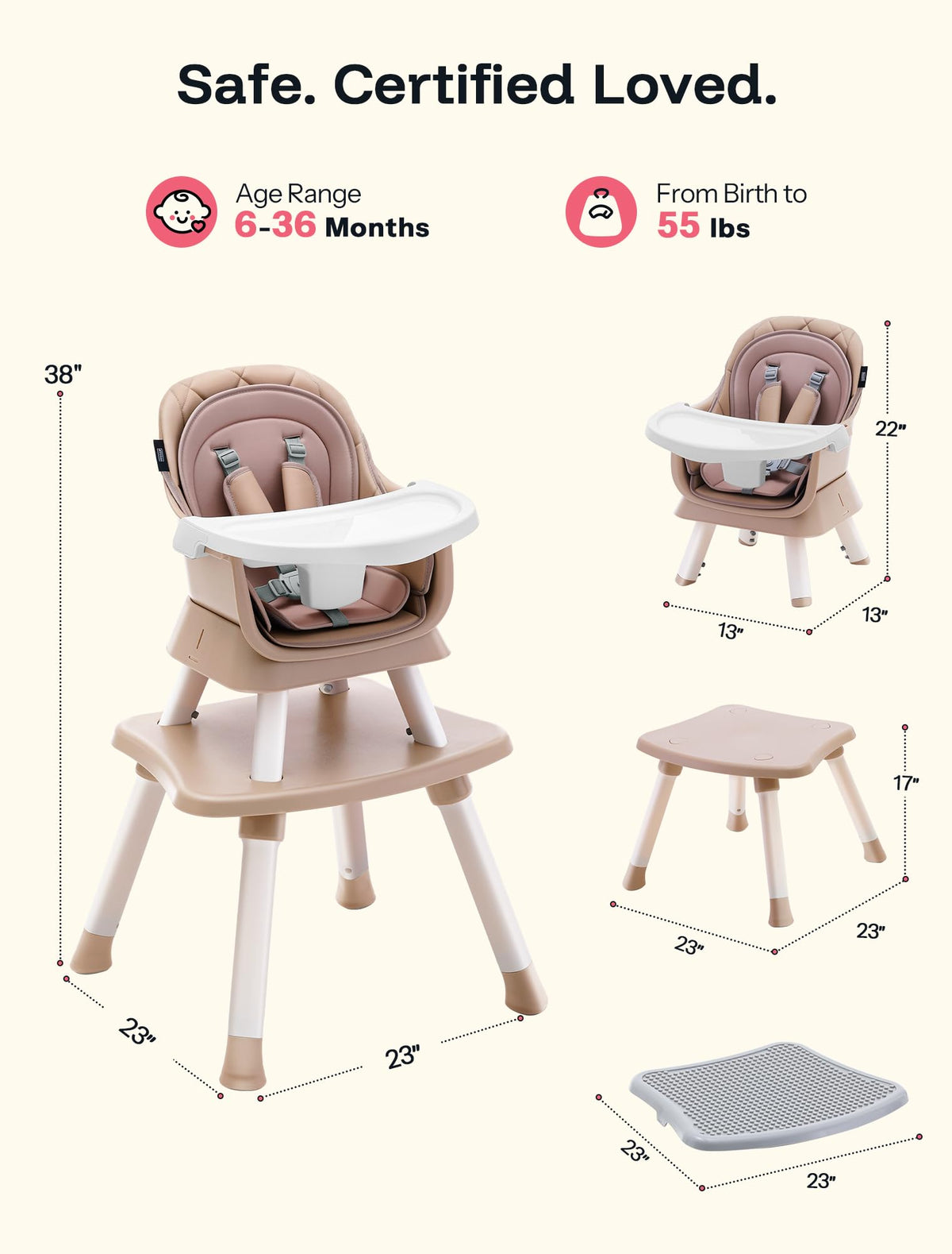 8-in-1 Convertible Baby High Chair O8072