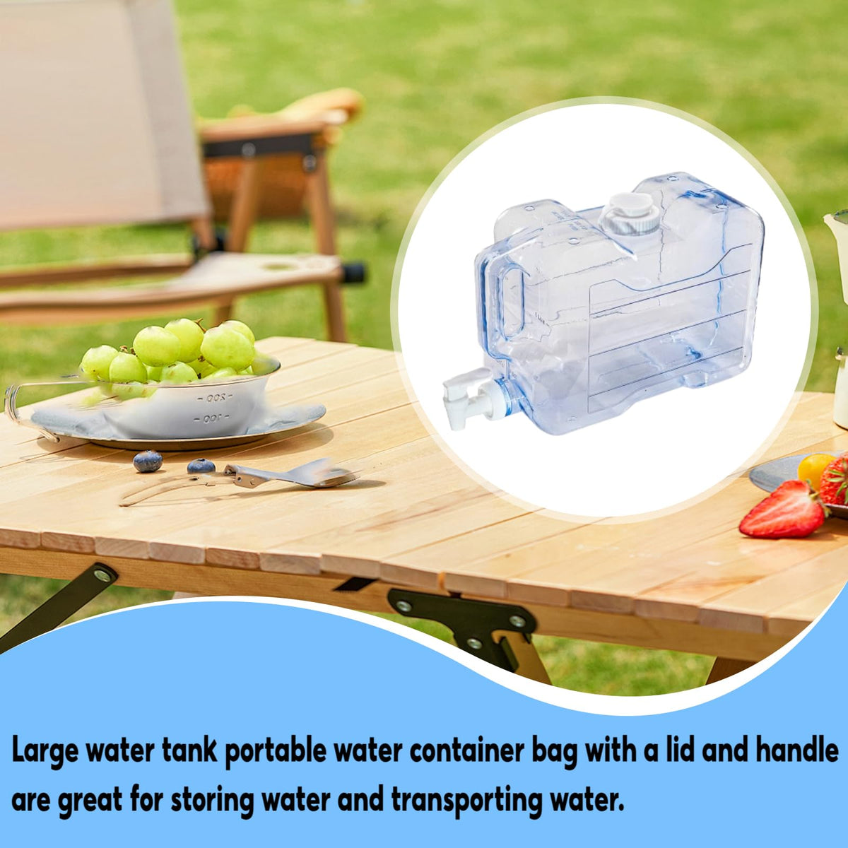 5.7L Portable Water Container with Lid and Handle S250