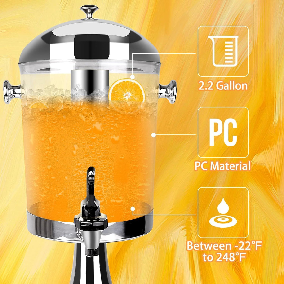 Stainless Steel Beverage Dispenser with Stand W6680